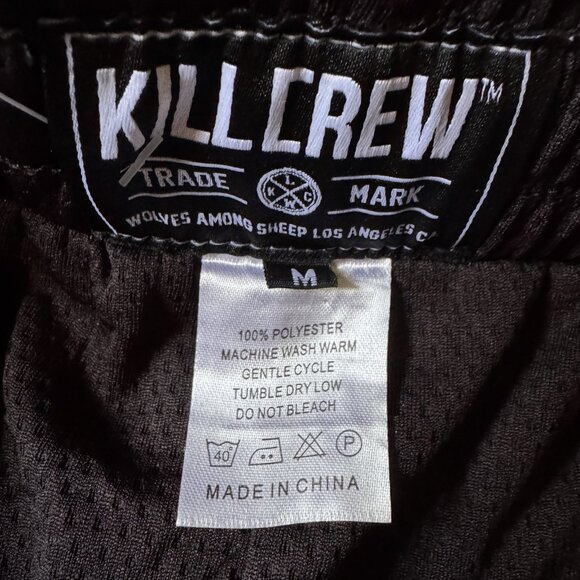 Muay Thai Shorts Mid Thigh Cut Size M Kill Crew Training Gym Athletic Red Black - Picture 3 of 3